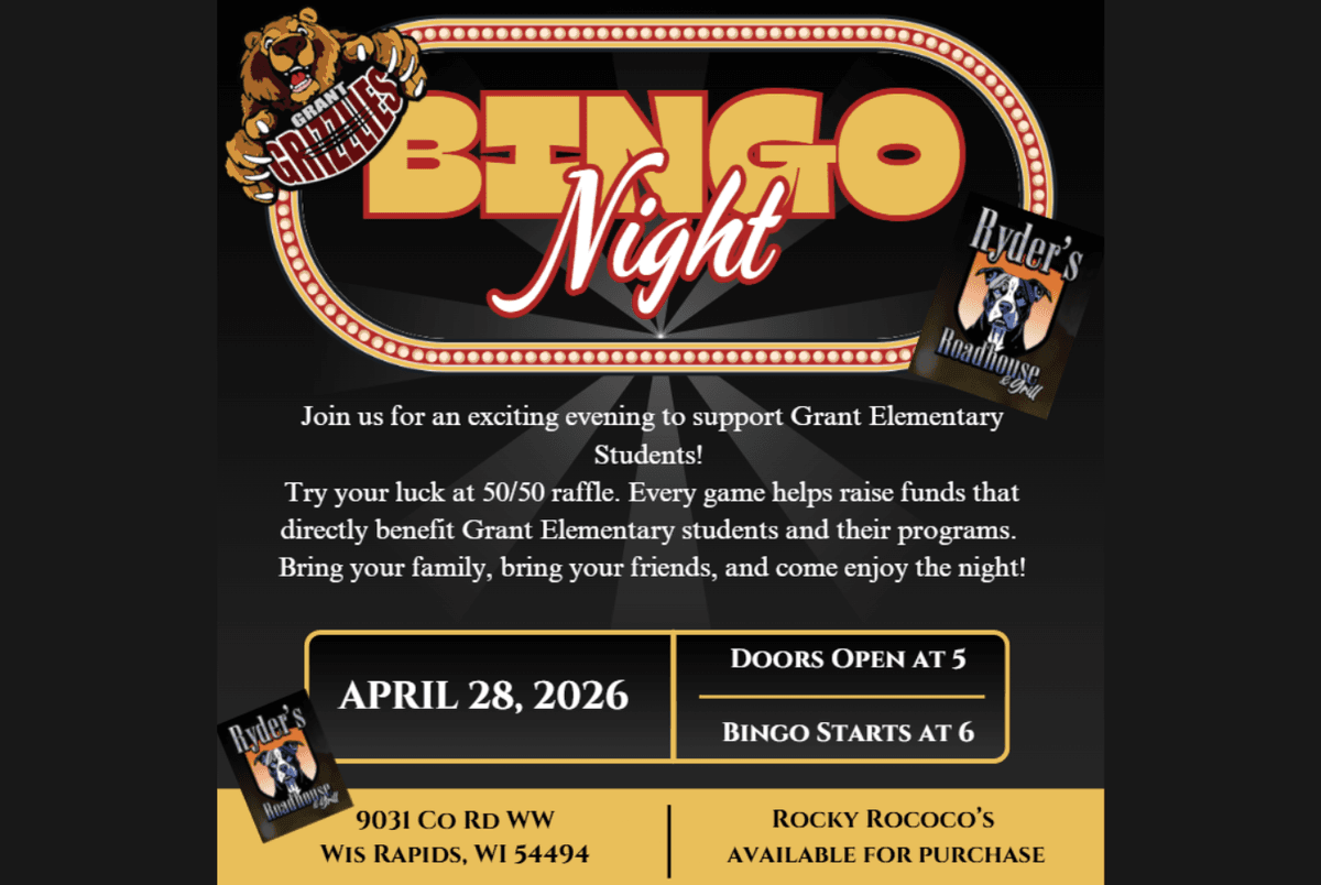 Bingo Fundraiser for Grant Elementary 