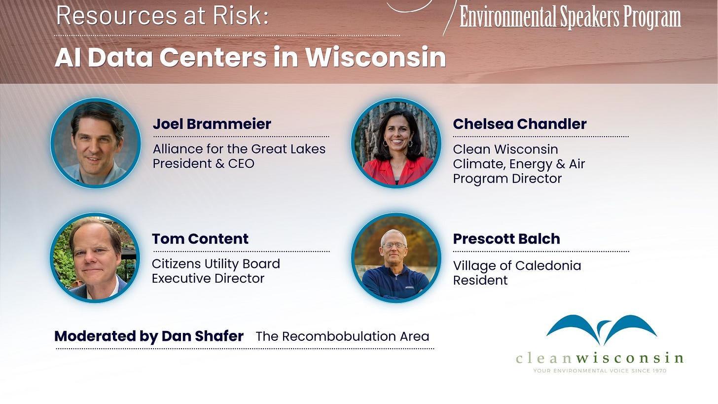 EVENT TONIGHT: ‘Resources at Risk: AI Data Centers in Wisconsin’